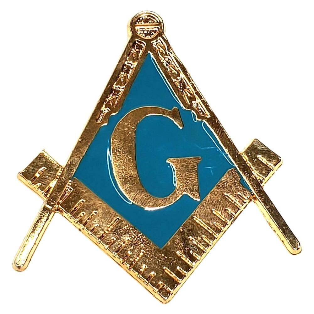 Freemason Emblem Enamel Masonic Gold Tone 3" Secret Society